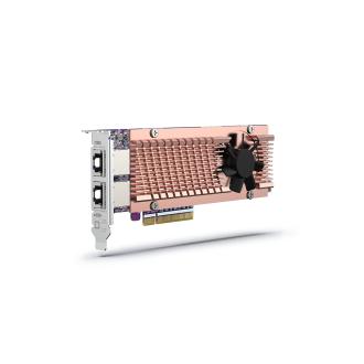 威联通 QM2-2P410G2T 双端口 M.2 2280 PCIe NVMe SSD 与双端口 10GbE 扩展卡