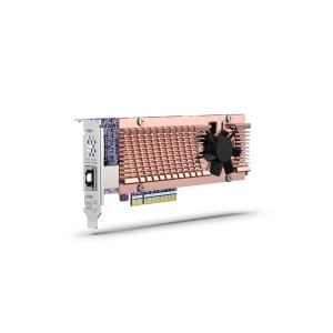 威联通 QM2-2P410G1T 双端口 M.2 2280 PCIe NVMe SSD 与单端口 10GbE 扩展卡