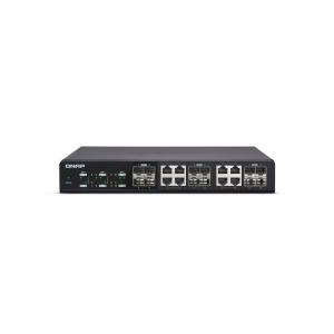 威联通 QSW-1208-8C 4x 10GbE SFP+ 光纤端口、8x 10GbE SFP+ 光纤/RJ45 复合端口